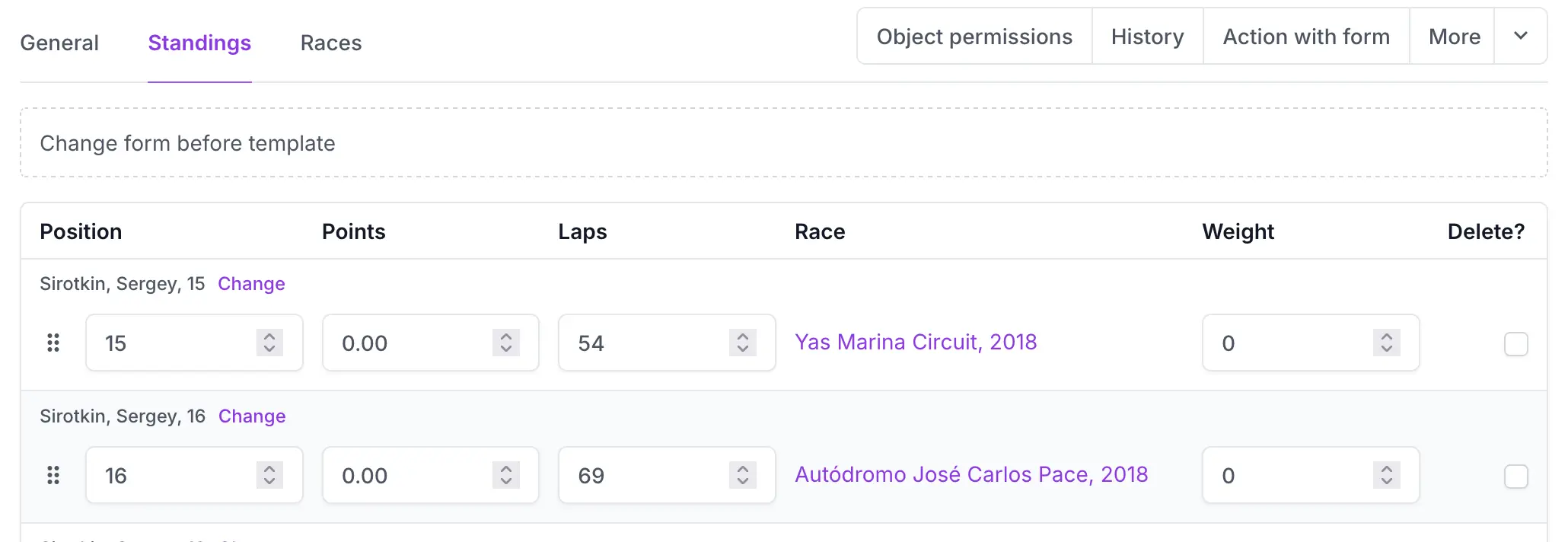 Sortable inlines